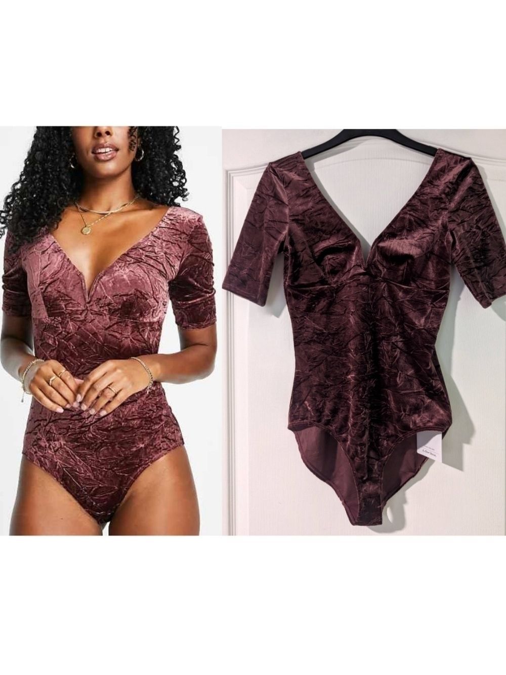 & Other Stories | Velvet Jacquard Bodysuit